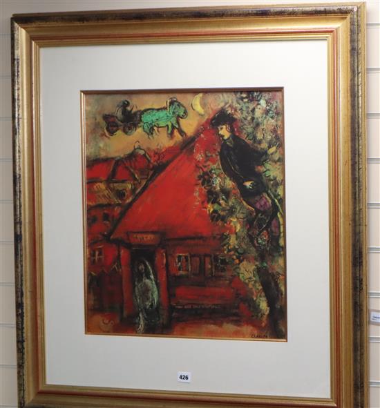 After Marc Chagall (1887-1985), The Red House, lithograph